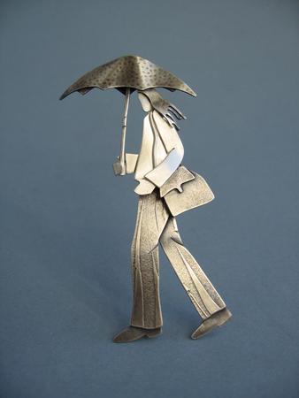 woman in stripy trousers