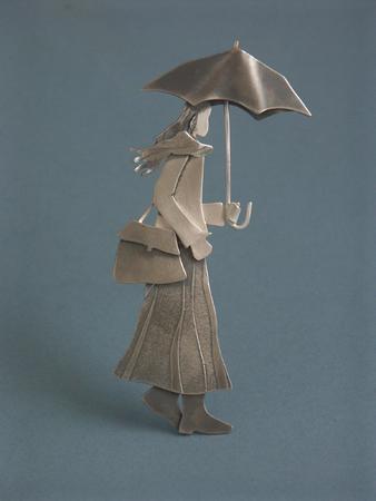 woman in stripy skirt