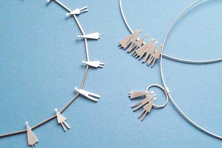 connected people necklace and pendants