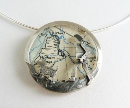 Dog walk on the saltings pendant £220