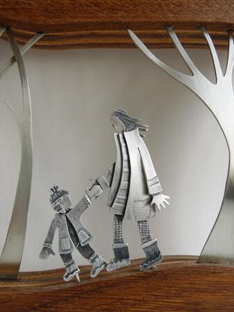 woodland adventures-figure brooch detail