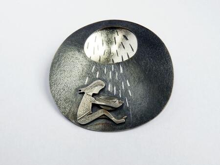 Gathering rain, collecting tears brooch/pendant £225