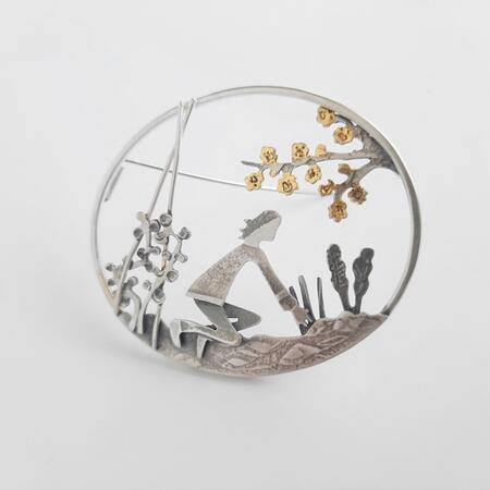 Spring planting brooch (blossom and peas) £225