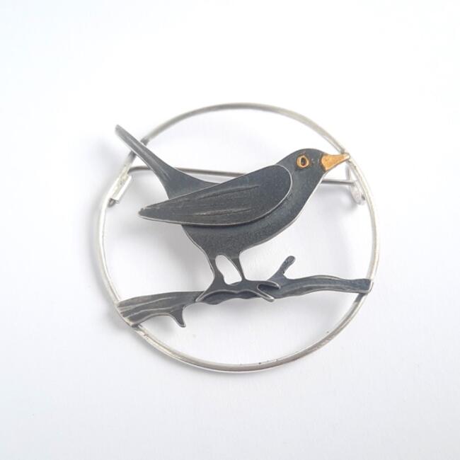 Blackbird brooch (circle) £166