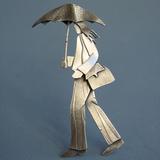 woman in stripy trousers