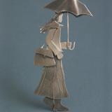 woman in stripy skirt