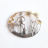 Summer brooch(sunflowers and hollyhock) £225