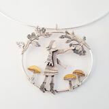 Autumn forager  pendant (elder and mushrooms) £225