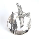 Buzzard over the pines brooch £220