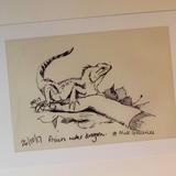 'Squeak' or 'Rocky the Asian Water Dragon' Inktober 2017