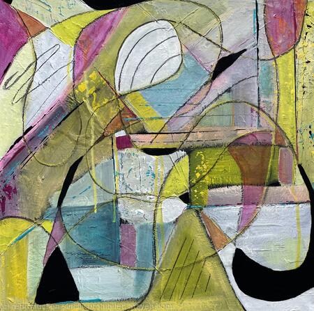 Abstract in Yellows WAS £350 Now £150.00