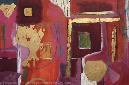 SOLD Abstract in Reds