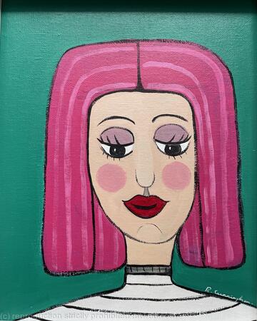 SOLD Girl with pink hair
