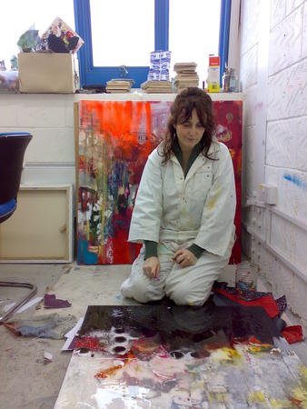 Fleur working in her studio