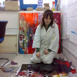 Fleur working in her studio