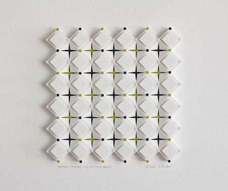 Paper Panel no. 10. version 2.  White wood box frame 42 x 42 x 3.