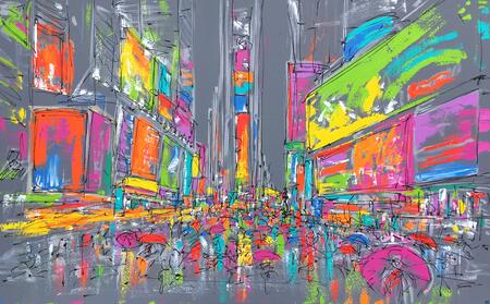 RAIN IN TIMES SQUARE