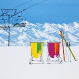 GONE SKIING (PATTERNED SQ)