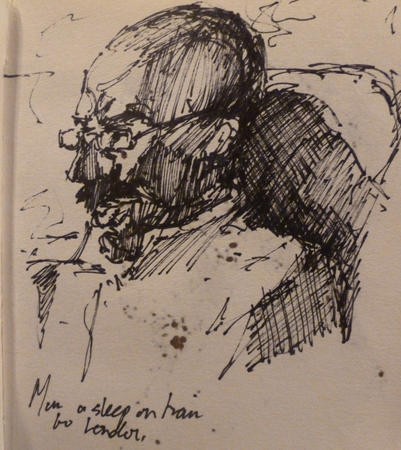  a sleep on the train..i thought he looked like Gandhi