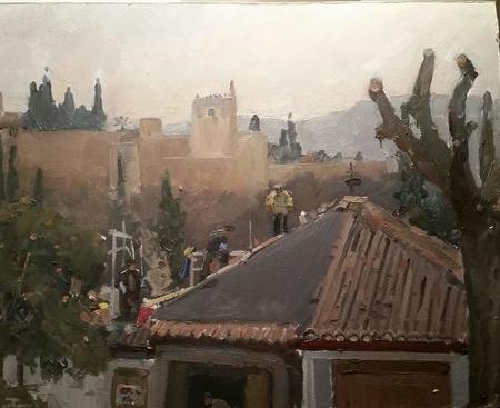 Roofers in the shade of the Alhambra