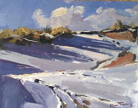 Snow shadows on the dunes