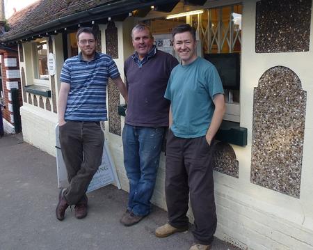 Myself, David Pilgrim and Roy Connely at Plein Air Brother hood show A K Wilson Gallery