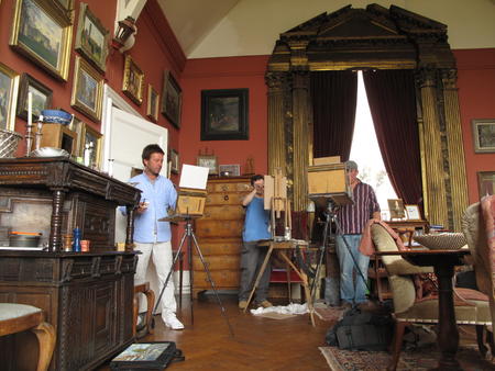 Me, Paul Rafferty and Roy Connelly in Julian Barrows Tite Street Studio, formerly John Singer Sargents