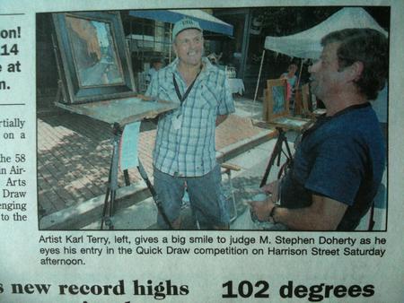 Me in the local Rag during Plein Air easton