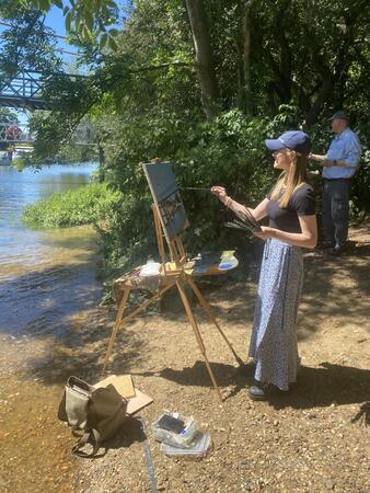 My friend Daisy Sims Hilditch at Teddington Lock