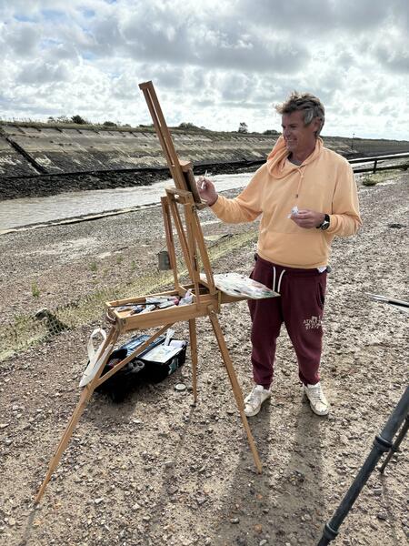 My old friend James Smith painting at Rye