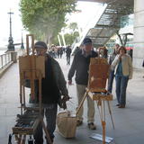 Chris and Roy with spectators on the South Bank