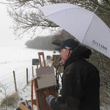 Chris braving the weather on the Nort Downs..he is as mad as they come!