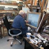 Fred Cuming RA in his studio, sadly no longer with us