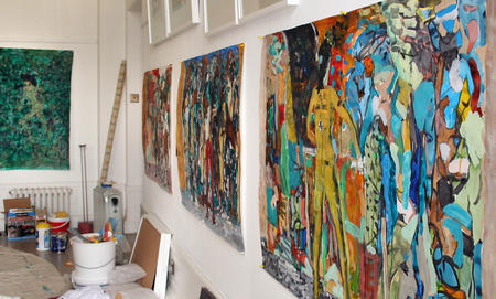 Studio (mixed media on paper works) sept 2013