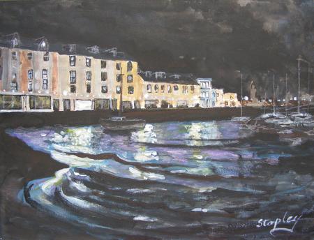 Ilfracombe harbour winter night