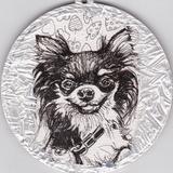 'Chi-ky Grin' round silver decoration