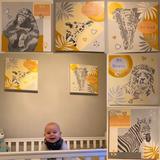 Set of five nursery canvases - themes and colours to suit.