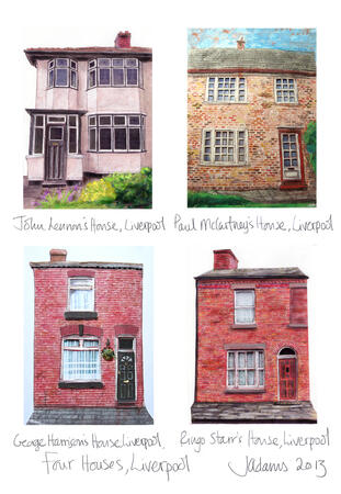 The Beatles' Houses Liverpool 6' by 8'