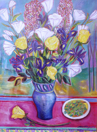 Mixed Flowers with Grapes