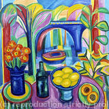 Still Life with Split Peach