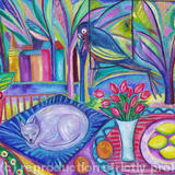 Still Life with Sleeping Cat