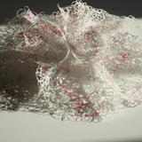 Medium 2 Tier Bloom Brooch  - White with pink and grey accents