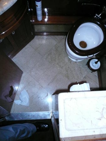 Venice Simplon Orient _ Express Lavatory floor. Paris Train . Not a Mosaic in sight !