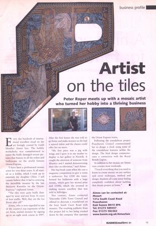 The Guild of Master Craftsmen, Buisness Matters Magazine Article, FEB 2002