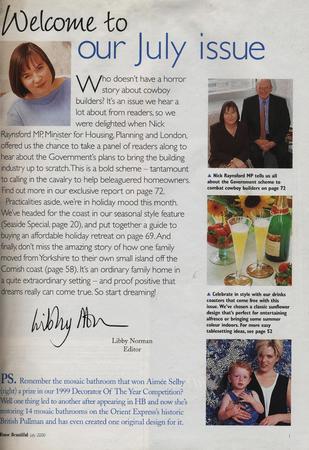 House Beautiful Magazine July 2000