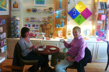 Tea in the open art cafe