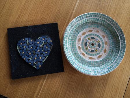 Fish plate and Forget -me -not heart