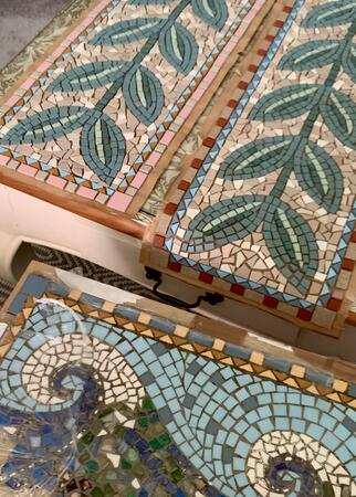 Old panel next to new ones in progress 