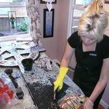 Grouting the Cross for our Lady of lourdes Rottingdean