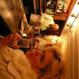 Having a Bellini in Harrys Bar Venice 